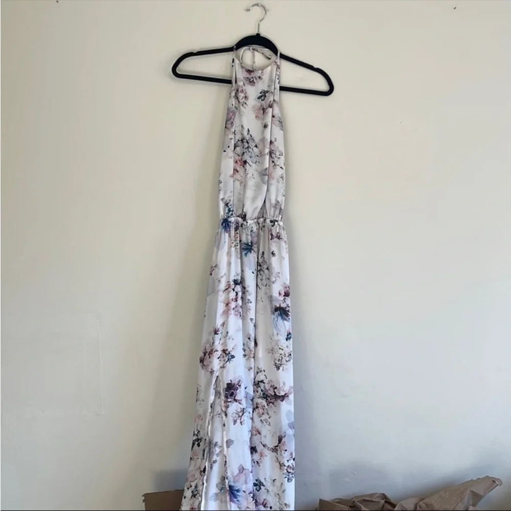 Show Me Your MuMu White Floral Heather Halter Dress size small - Picture 2 of 8